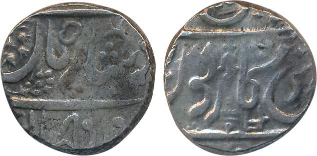 Sarkar Torgal, Silver Rupee, 10.88g, “Badshah i zaman” couplet, in the name of Muhammad Sh
