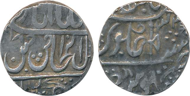 Silver Rupee, 10.91g, Jean Baptiste Filose issue, Seorha or Sabalgarh Mint, in the name of