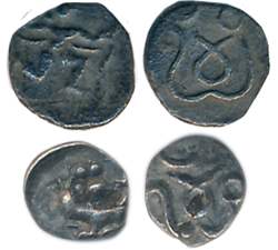 Vijayanagar, Local coinage of Wai (Satara region), Silver Tara (2), Obv: Garuda with long 