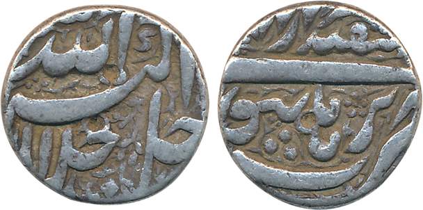 Akbar, Silver Rupee, 11.31g, “Jalalahu” type, Burhanpur Mint, Ilahi Month Isfandarmuz (KM#