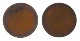 Copper, Mint Blank. Unstruck planchet, probably of Victoria Empress, plain edge. Very Fine