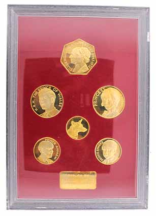 United Kingdom, Gold plated Silver (6), total weight 49 g, the Royal Silver Wedding Coins,