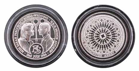 United Kingdom, Silver, commemorative issue of the marriage of Prince Andrew and Sarah Fer