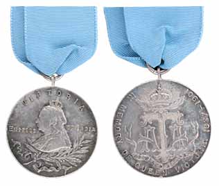 Army Temperance Medal, Silver, portrait of Victoria Queen to left placed upon a wreath on 