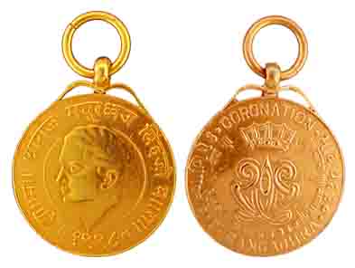 Dhrangadhra, Mayurdhvaji Singh, Set of 8 Medals, 1940s; Coronation Medals (4), VS 1998, AD