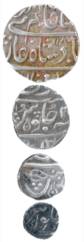Ahilyabai Holkar, Silver (4), Set of 4: Rupee, ½, ¼ and 1/8 Rupee. Various dates and Fine+