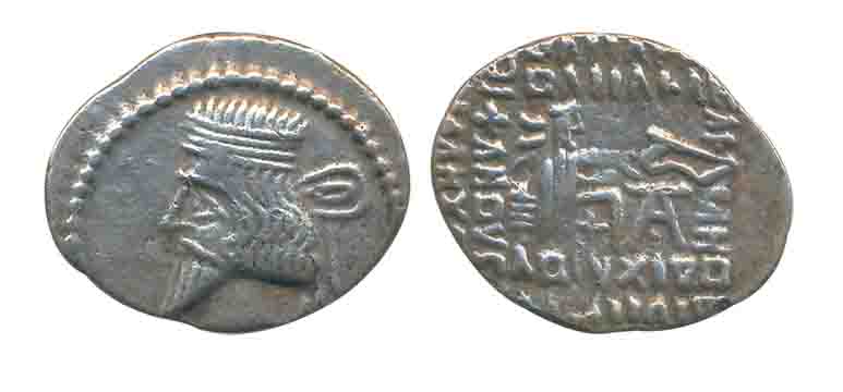 Parthian Empire, Vologases III, Silver Drachma, 3.18g, Ecbatana Mint (MAC# 672). Very fine