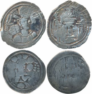Sasanian Empire, Silver Drachma (2), 3.98g, 2.95g, Eastern or ‘Kapisa’ series, no Mint sig
