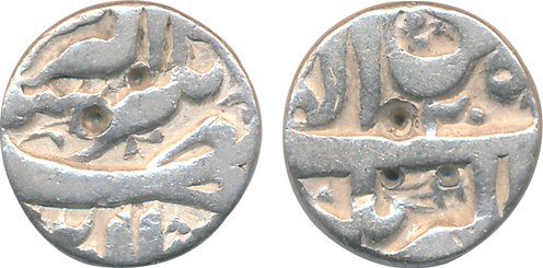 Jahangir, Silver 1/2 Rupee, 5.49g, Akbarnagar Mint, Ilahi Month Bahman, RY 20 (KM# 136.3).