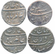 Shah Alam, Silver Rupee (2), 11.58g, 11.47g, Karimabad Mint, RY 4 (KM# 347.11) & Dar ul Kh