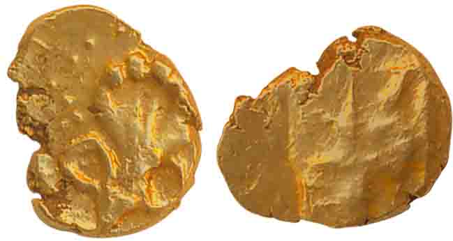 Venkatagiri, Gold, 0.36g, Obv: Five headed Cobra, Rev: Mint name Qille Venkatagiri in Devn