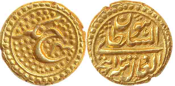 Tipu Sultan, Gold Pagoda, 3.44g, Nagar Mint, AH 1200/ RY 4, Obv: Persian legend & date, Re