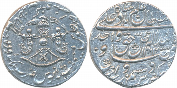 Wajid Ali Shah, Silver Rupee, 11.10g, Mulk Awadh Baitu s Sultanate Lakhnau Mint, AH 1264/ 