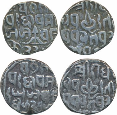 Ajit Singh, Silver Rupees (2), 10.59g, 10.44g, Bajranggarh Mint (KM# 16 & 17). Very fine t