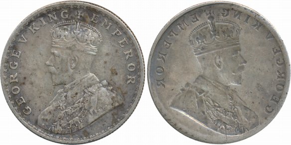 George V, Silver Rupee, Brockage Lakhi of obverse die. Deep bold strike, unclened, very fi