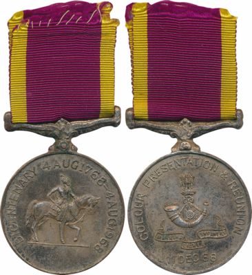 Shivaji Medal, Bronze, 31.49g, Obv: Portrait of Shivaji Maharaj seated on horse, Rev: Lege