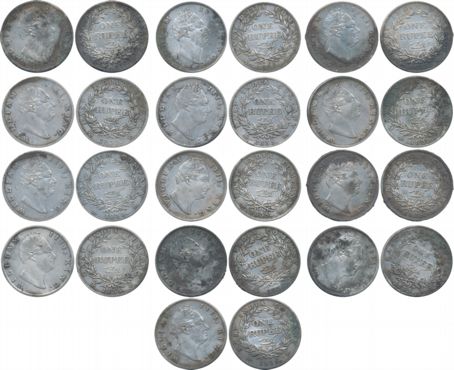 East India Company- Uniform Coinage, William, Silver Rupees (13), 1835. Uncleaned, fine to