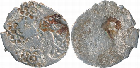 Punch Marked , Attributed to Erich Janapada, Silver 1/2 Karshapana, 1.87g, Uniface, ABBB c