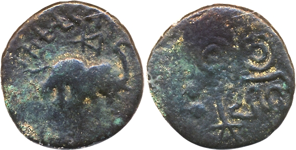 Post Mauryan, Marathwada/South Vidarbha Region, Kukutakhada, Copper die-struck, 3.67g, “El