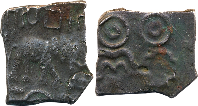 Post Mauryan, South Vidarbha Region, Sebaka, Copper, 6.64g, “Elephant” type, Obv: Elephant