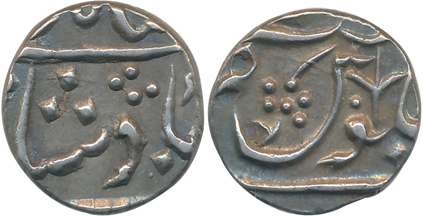 Ja'affarabad- Chandor, Silver 1/2 Rupee, 5.56g, in the name of Shah Alam II (M&W# T1c). Ve