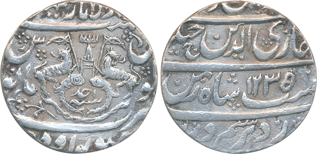 Ghazi ud din Haider, Silver Rupee, 11.12g, Dar us Sultanate Lakhnau Suba Awadh Mint, AH 12