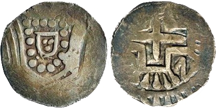 Goa, John V, Silver, Pardao, 5.64g, Obv: Crowned arms, Rev: Numerals of date in angles of 