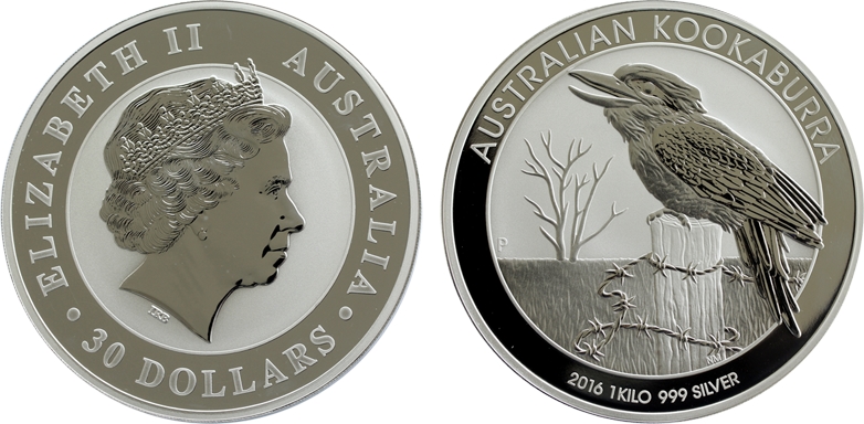 Australia, Australian Silver Kookaburra Coin, Elizabeth II, Silver, 30 Dollars, 1Kg, Perth