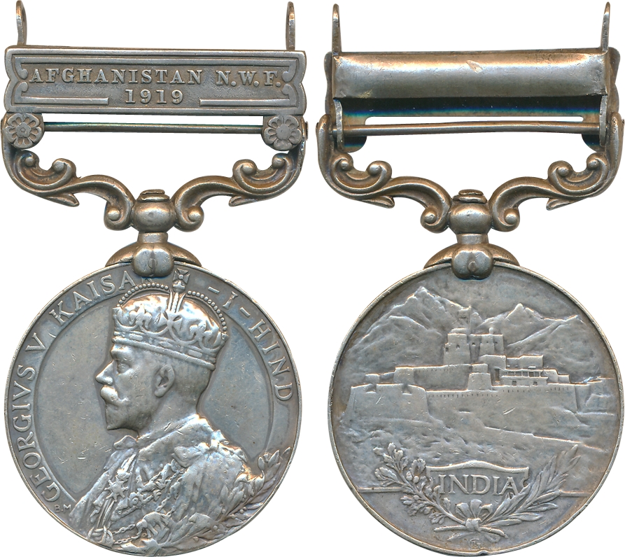 George V, India General Service Medal, Silver, Afghanistan N W F 1919 Bar, awarded to Agen