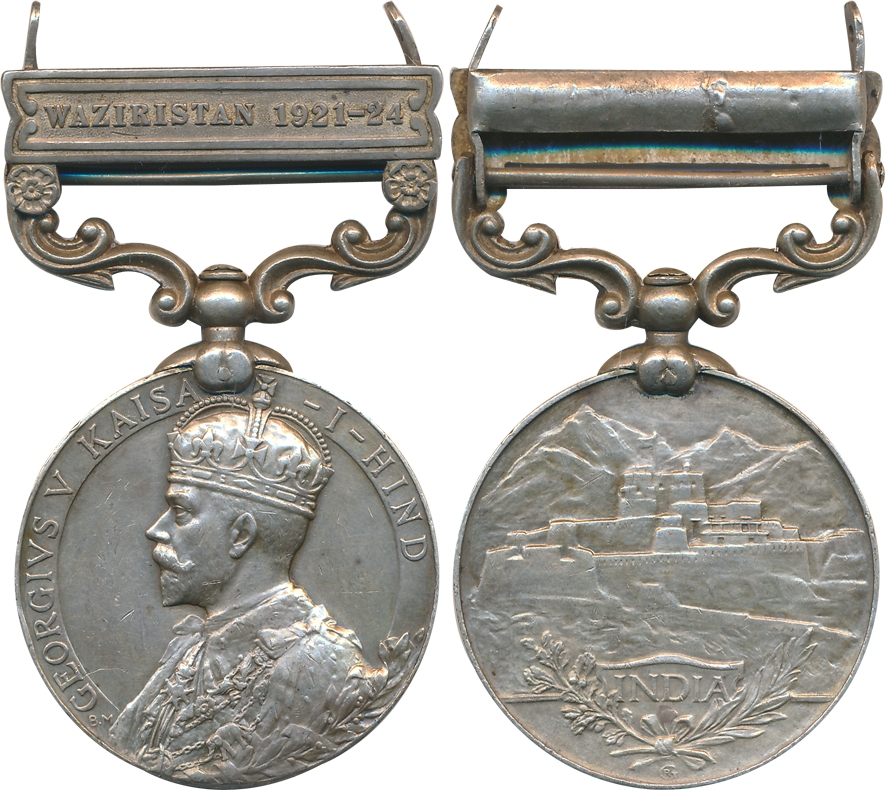 George V, India General Service Medal, Silver, Waziristan 1921-24 Bar, awarded to 1570, Se