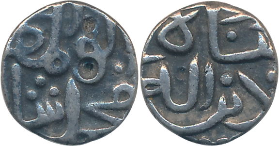 Muhammad Shah I, Silver 1/6 Tanka, 1.60g, Obv: "binah din illah", Rev: "abu'l muzaffar Muh