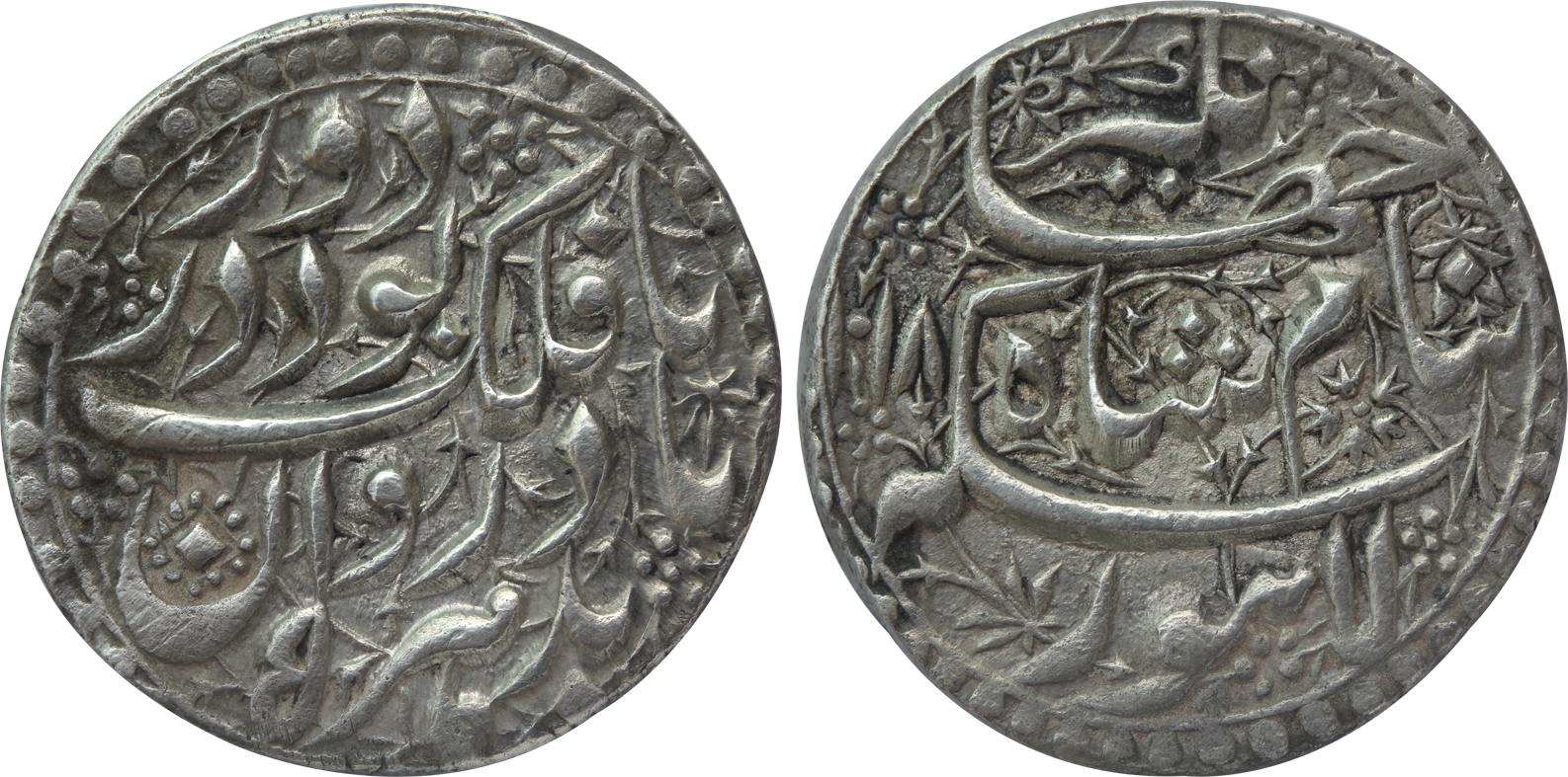 Jahangir, Silver Heavy Rupee, 14.23g, "Ta Falk" couplet, Lahore Mint, AH 1018/ RY 5, Obv: 