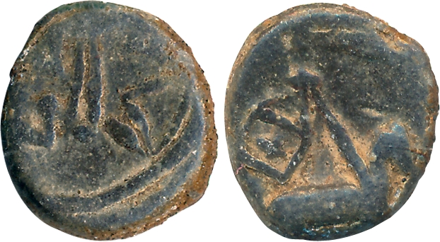 Frederik III, Lead, Cash, 3.25g, Obv: Crowned F3, Rev: Lamb to right with flag (KM# 72). V