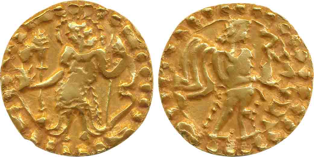 Post Gupta Bengal, Samatata Mainamati region, Eastern Bengal, Gold Dinar, 5.53g, Obv: King