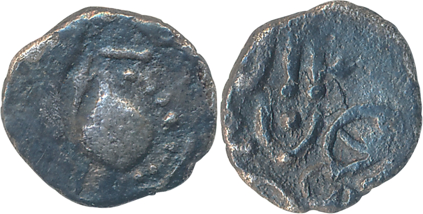 Rashtrakutas, Gunatunga, Silver Dramma, 0.37g, Obv: Profile bust of king facing right, Rev