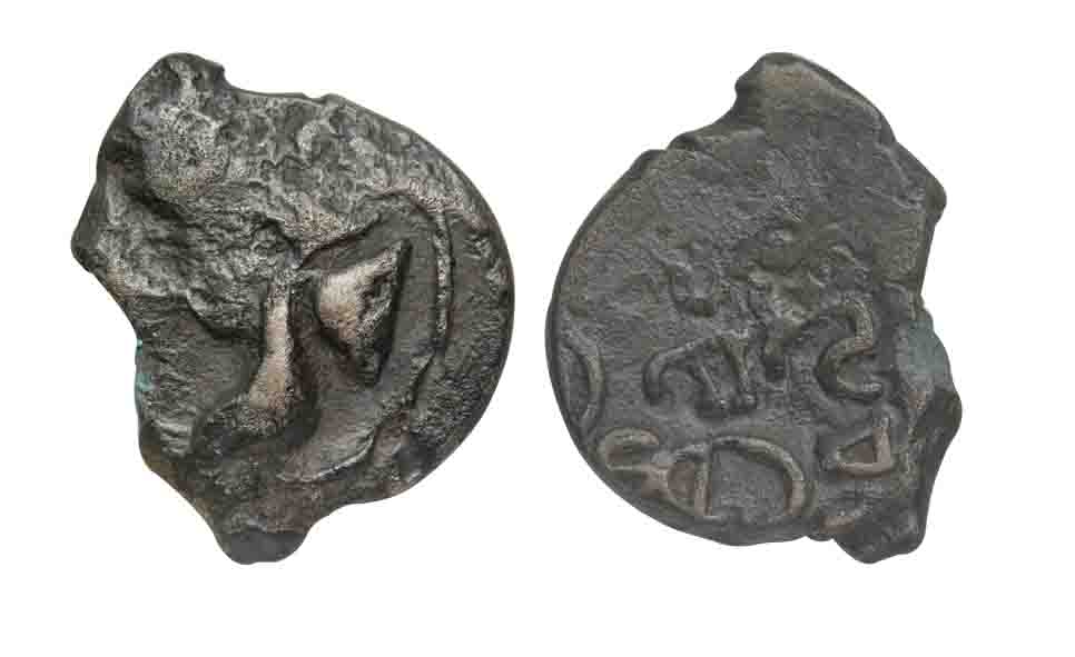 Vikramavaloka, Attributed to Govinda II (770-780), Copper, 3.36g, Obv: Garuda standing, fa