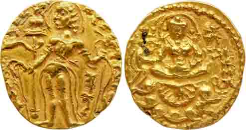 Guptas, Skand Gupta (c. 455-480 AD), Gold Heavy Dinar, 9.35g, ''Archer'' type, Obv: king n