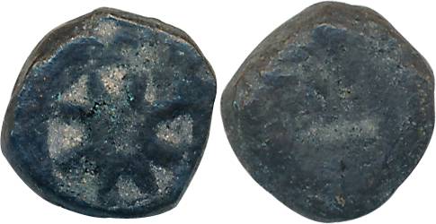 Post Mauryan, Taxila Region, Copper, 1.71g, Uniface, Star incused in round (Pieper# 1071).