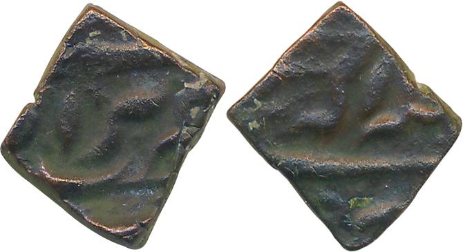 Akbar, Copper, 1/8- Hastam Hissa, 3.07g, Berar Mint. Very fine+, rare.