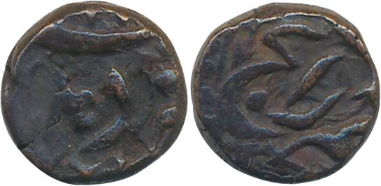 Jahangir, Copper 1/8 Dam- Raiz, 2.51g, Delhi Mint. Very fine+, rare.