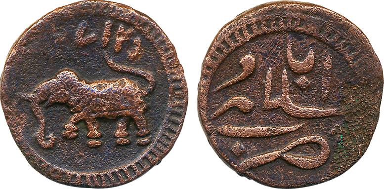 Tipu Sultan, Copper Paisa, 10.67g, Salamabad Mint, AM 1217 (KM# 133). Little corroded othe