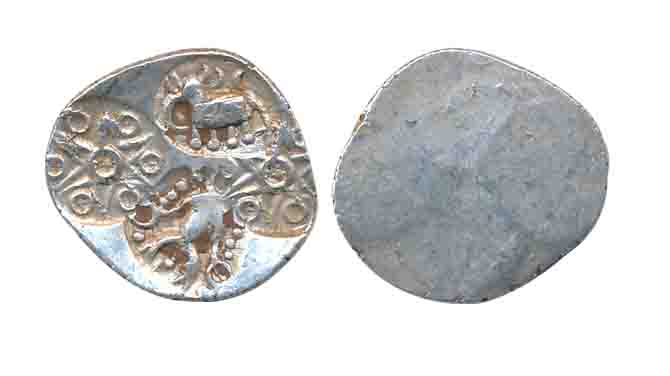Punch Marked, Attributed to Vidarbha Janapada, Silver, 1/2 Karshapana, 1.55g, Uniface, fou