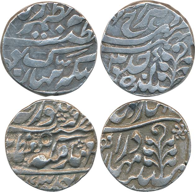 Sardul Singh, Silver (2), Rupee & 1/2 Rupee, 10.89g, 5.53g, with the name of Queen Victori