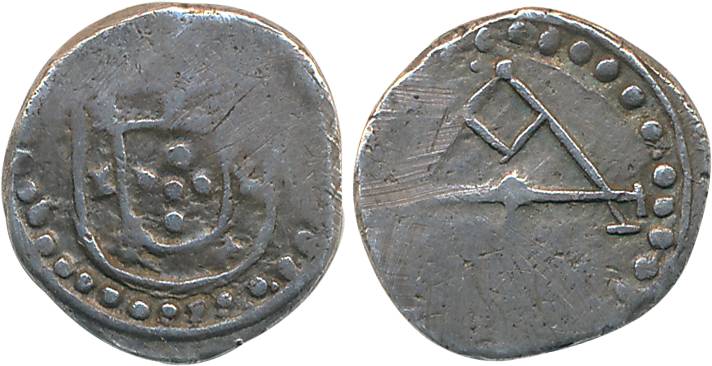 D. Fillipe II, Silver Tanga, 2.97g, Crowned arms on obverse (Gomes# 23.02). Very fine, ver