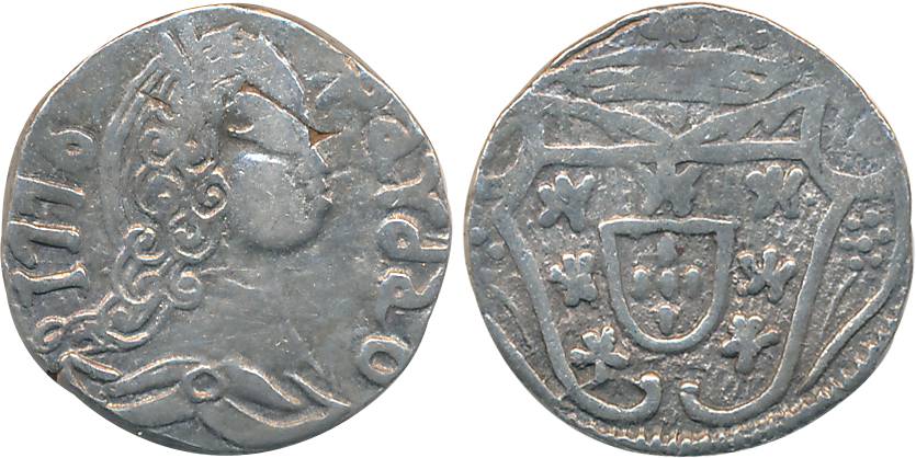 Goa, D. Jose, Silver Pardau- 300 Reis, 5.33g, 1776, Obv: Bust to right, date behind, Rev: 