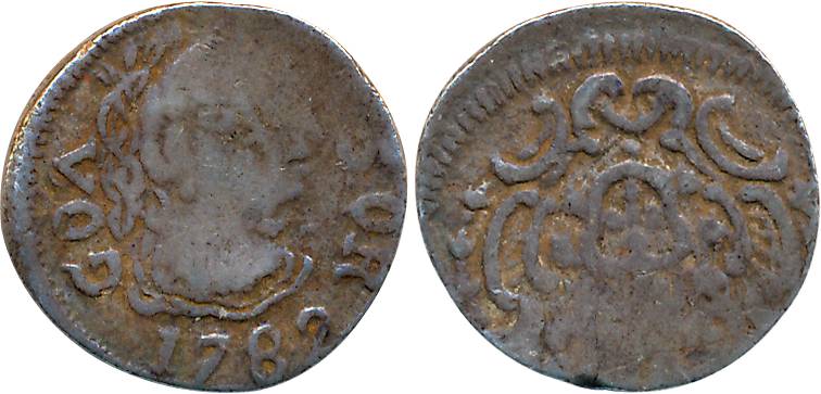 D. Maria I & Pedro III, Silver 1/2 Pardao- 150 Reis, 2.60g, 1782, Obv: Bust to right, date