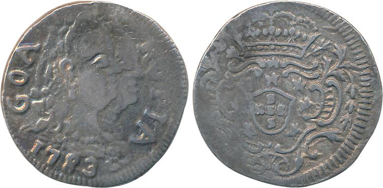 Goa, D. Maria I & Pedro III, Silver Rupia- 600 Reis, 10.76g, 1783, Obv: Conjoined bust to 