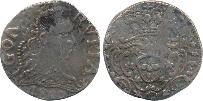 Goa, D. Maria I, Silver Rupia- 600 Reis, 10.92g, 1800, Obv: Bust to right, Rev: Crowned ar