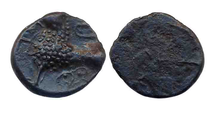 Satavahanas, Sri Satakarni, Potin, 1.42g, "Junnar Lion" type, Obv: Lion facing to left wit