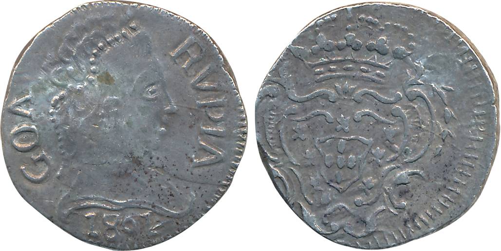 D. Maria I, Silver Rupia- 600 Reis, 10.81g, 1801, Obv: Bust to right, date below, Rev: Cro